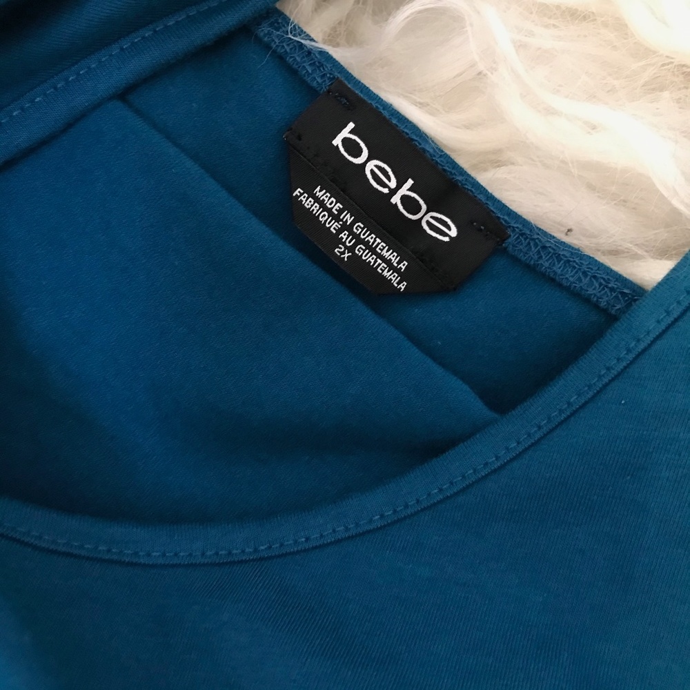 Bebe Moroccan Blue Short Sleeve T-Shirt Dress - Picture 5 of 7